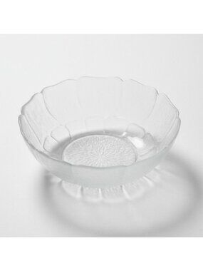 Arcoroc Clear Glass Bowl With 9" Fleur Design Elegant Floral Pattern Serving Dis